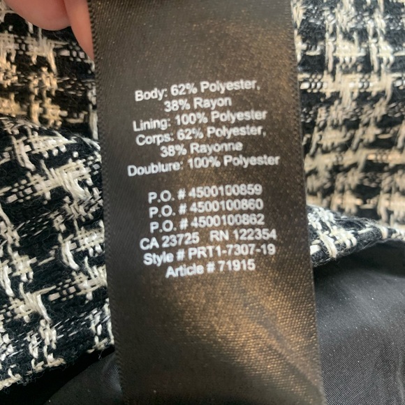 Aritzia Babaton Bryn Skirt Tweed Black White Checkered Mini Size 0 - Picture 2 of 4